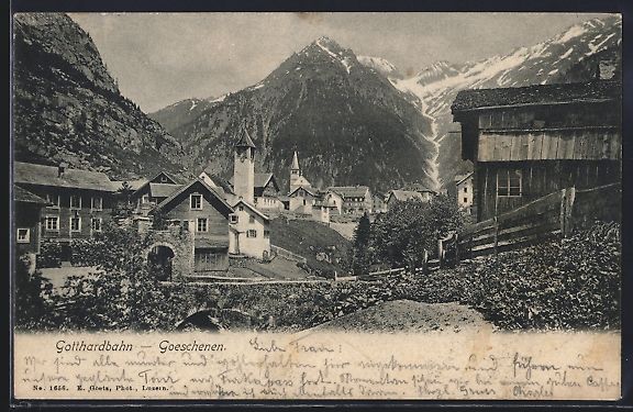 Cartoline postali: AK Goeschenen /Gotthardbahn, Panorama – Usato da Berlin venduto da bartko-reher