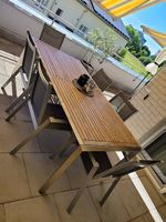 Gartentisch Holz Edelstahl ausziehbar inkl. 6 Stühle
