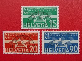 1932: F16-F18 Serie mit Voll-Stempel von ZUOZ, Kat: 85.-+