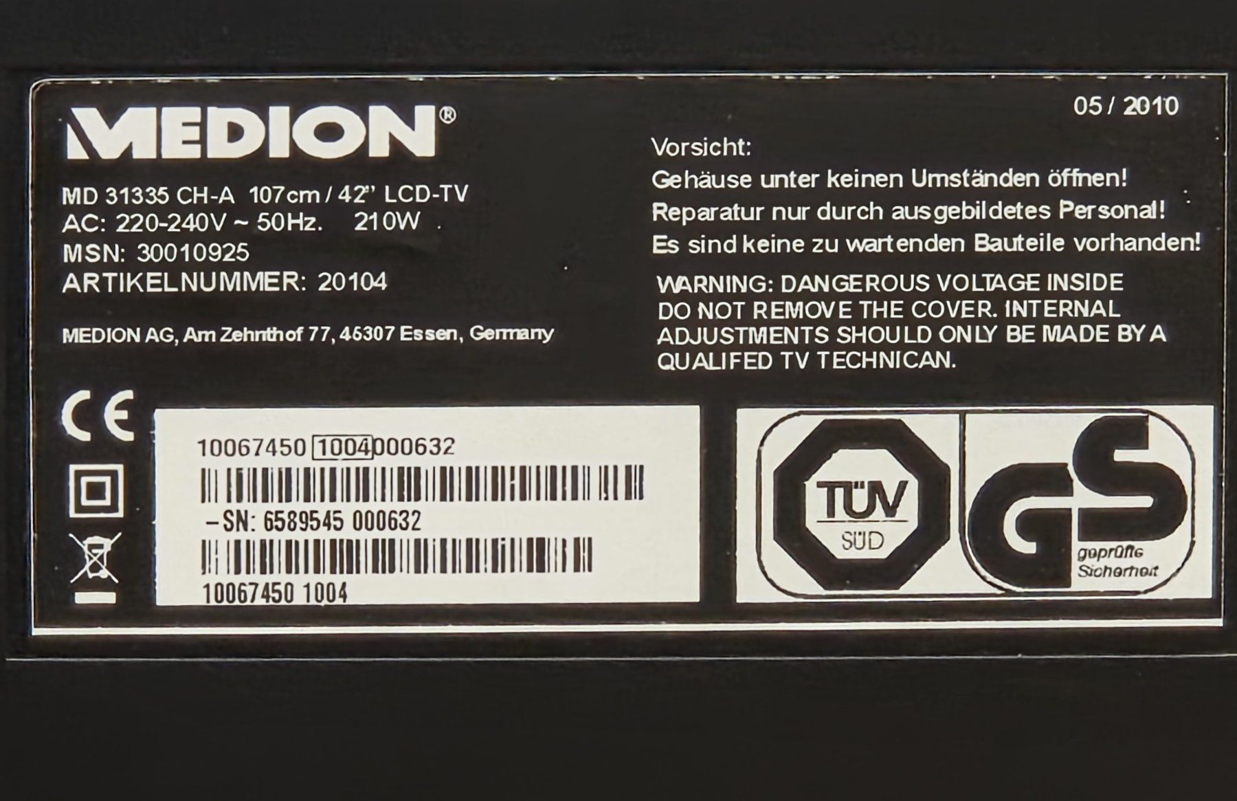 Televisori: Fernseher 42" Zoll 107cm – Usato da Kriens venduto da 1mars10 2