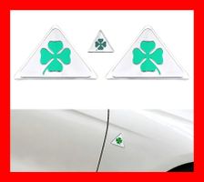 3er Set Alfa Romeo Quadrifoglio Badges Logo Emblem Kleeblatt