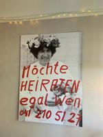 Museums Ausstellungsplakat  "möchte heiraten egal wen"