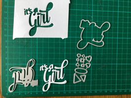 Text- Its a Girl- Vorlage, Stanzenform, Schablonen