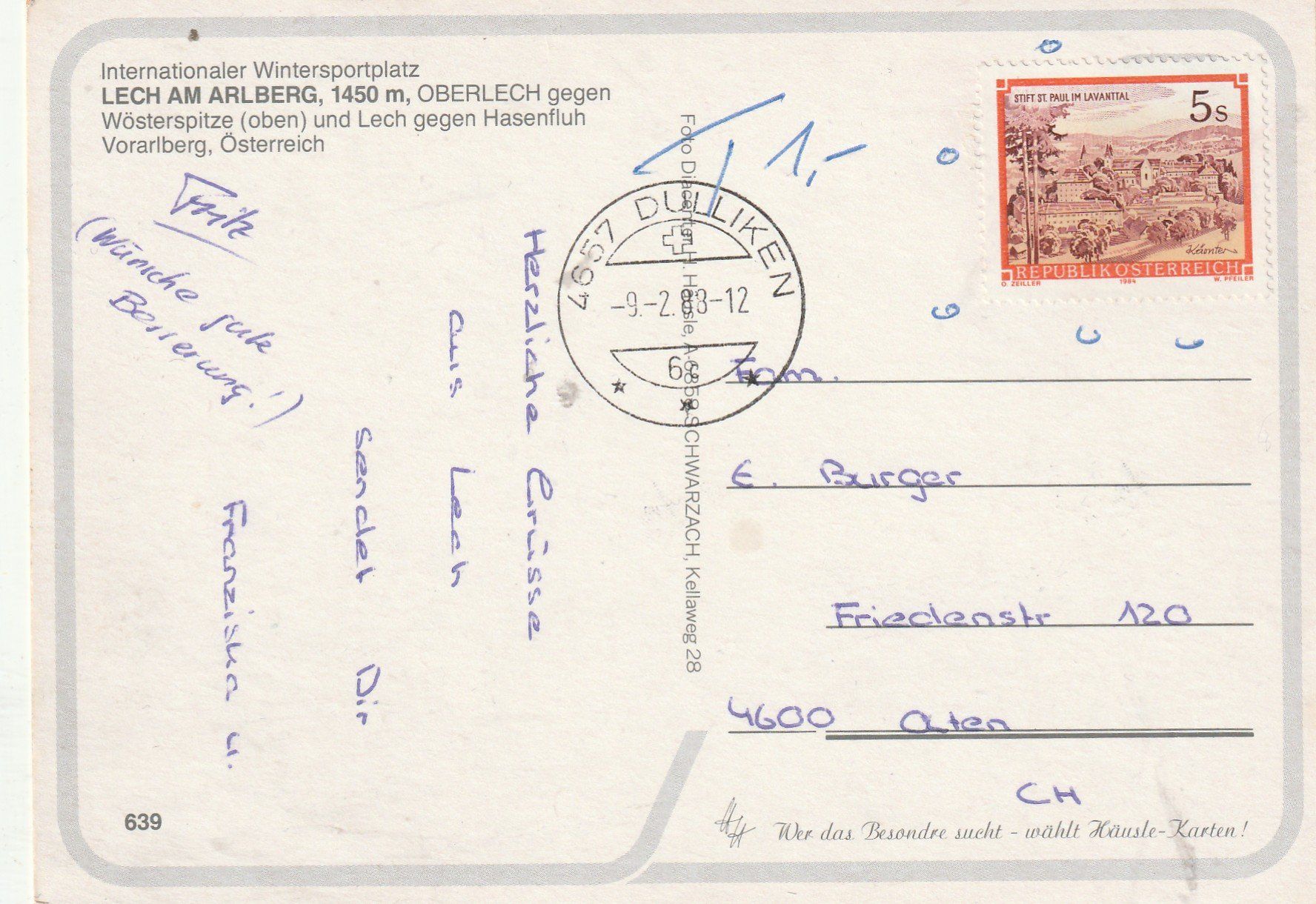 Cartoline postali: Oberlech OE – Usato da Lumbrein venduto da made02 1