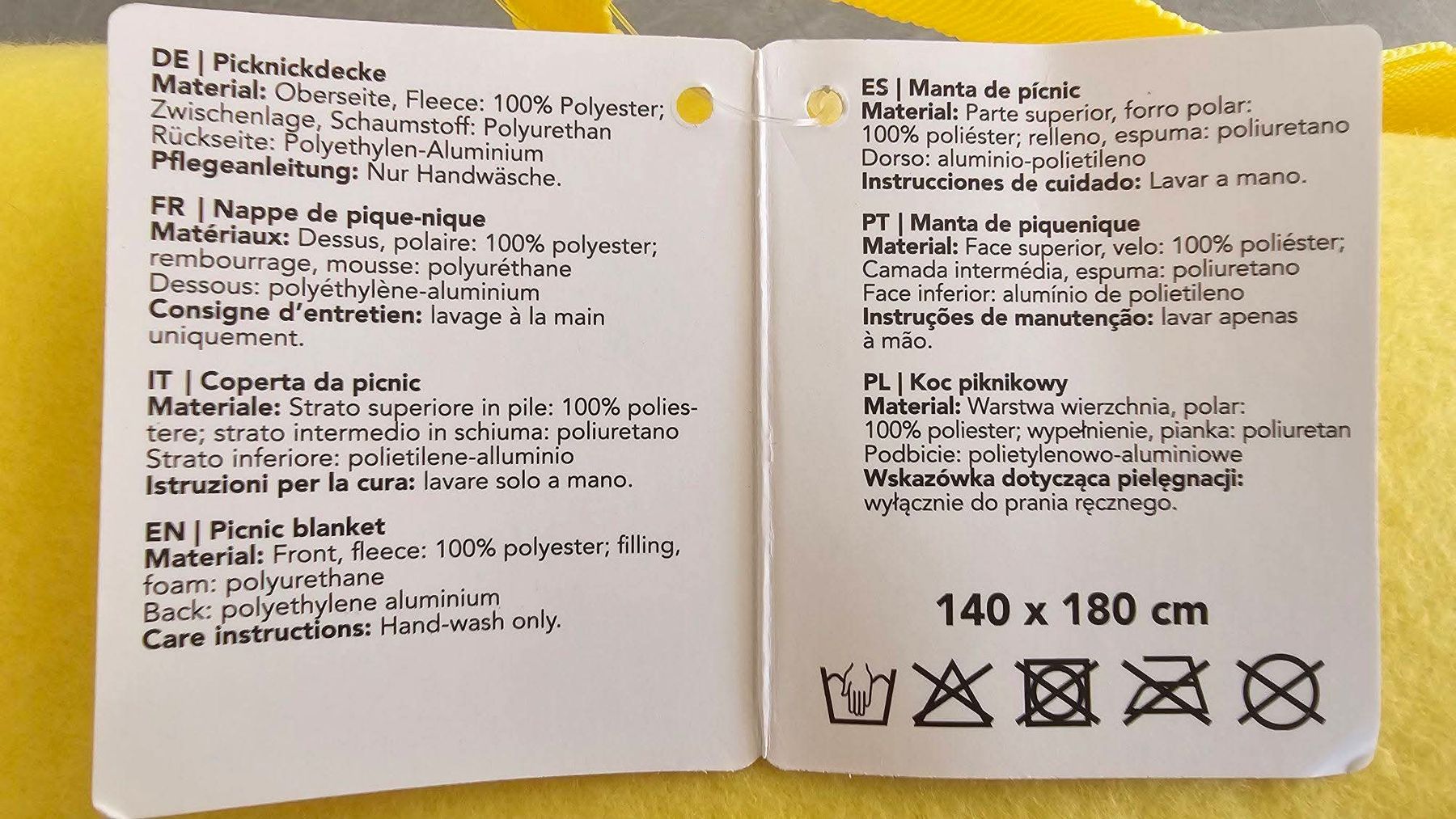 Coop Decken: Picknickdecke gelb gestreift 140x180 cm  – Neu und originalverpackt aus Grosshöchstetten von Chaotik-Reptil 1