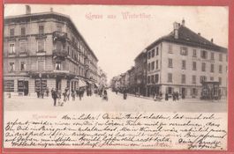 Winterthur - Marktstrasse mit Adler-Apotheke - 1900