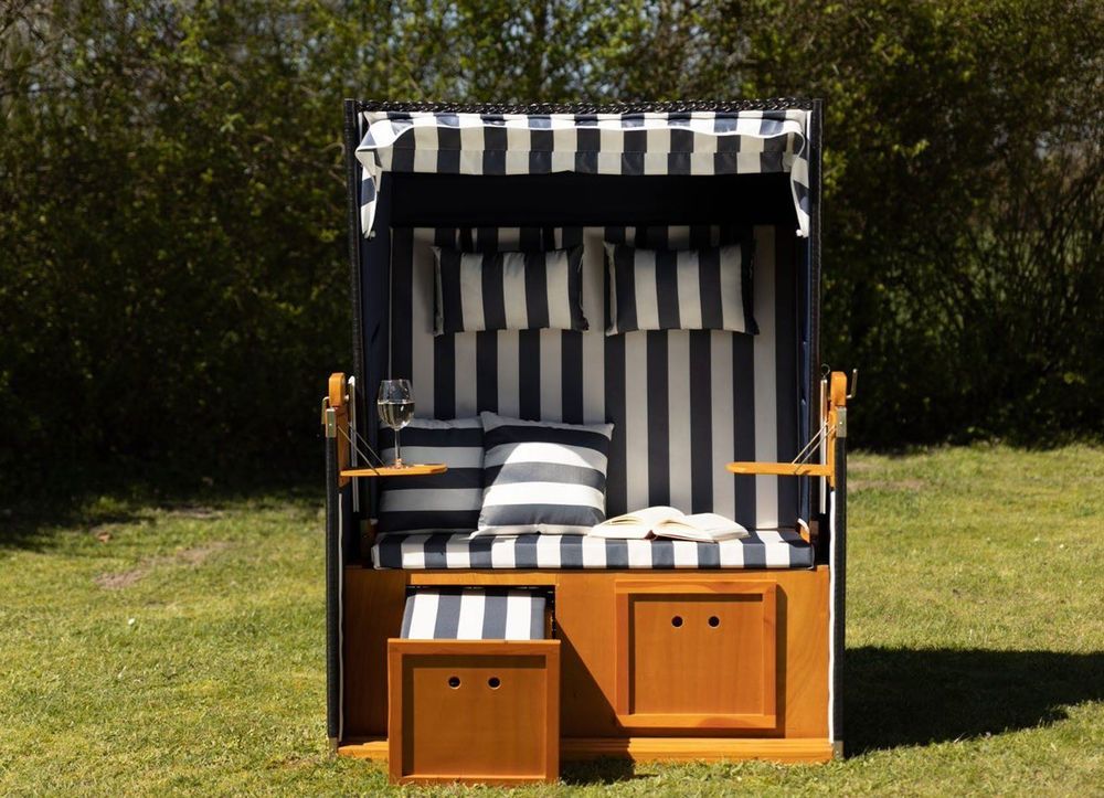 Strandkorb Ostsee DeLuxe Blau/Weiß Blau… Kaufen auf Ricardo