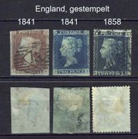 England 1841 und 1858 gestempelt