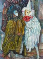 Max Brunner – Carnevale Venezia 1 - Grosses Aquarell