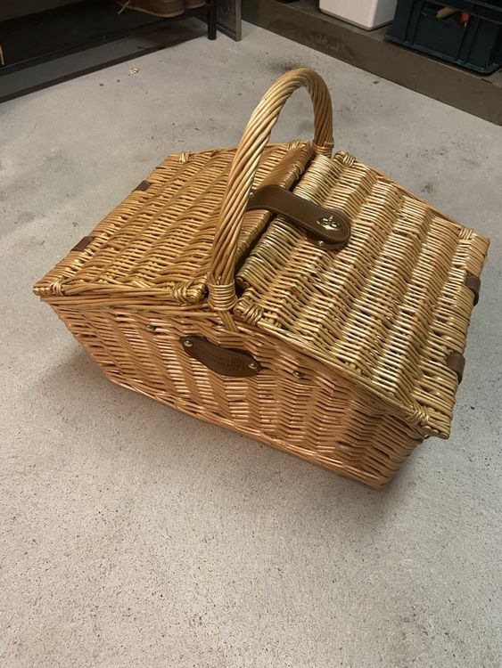 Vintage Picknickkorb Aus Weide - 31x19x23cm, Mit Trageriemen, Für Outdoor & Deko