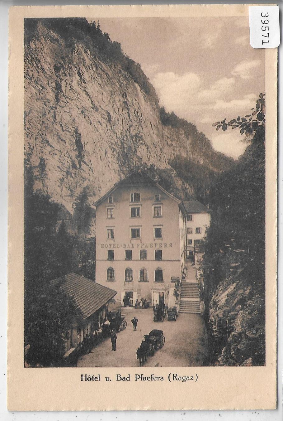 Cartoline postali: Hotel und Bad Pfäfers - Kutschen – Usato da Ettingen venduto da Kartenplanet