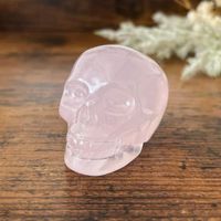 ✲ Rosenquarz Schädel Totenkopf ✲ 55g / 41mm Skull Skulptur