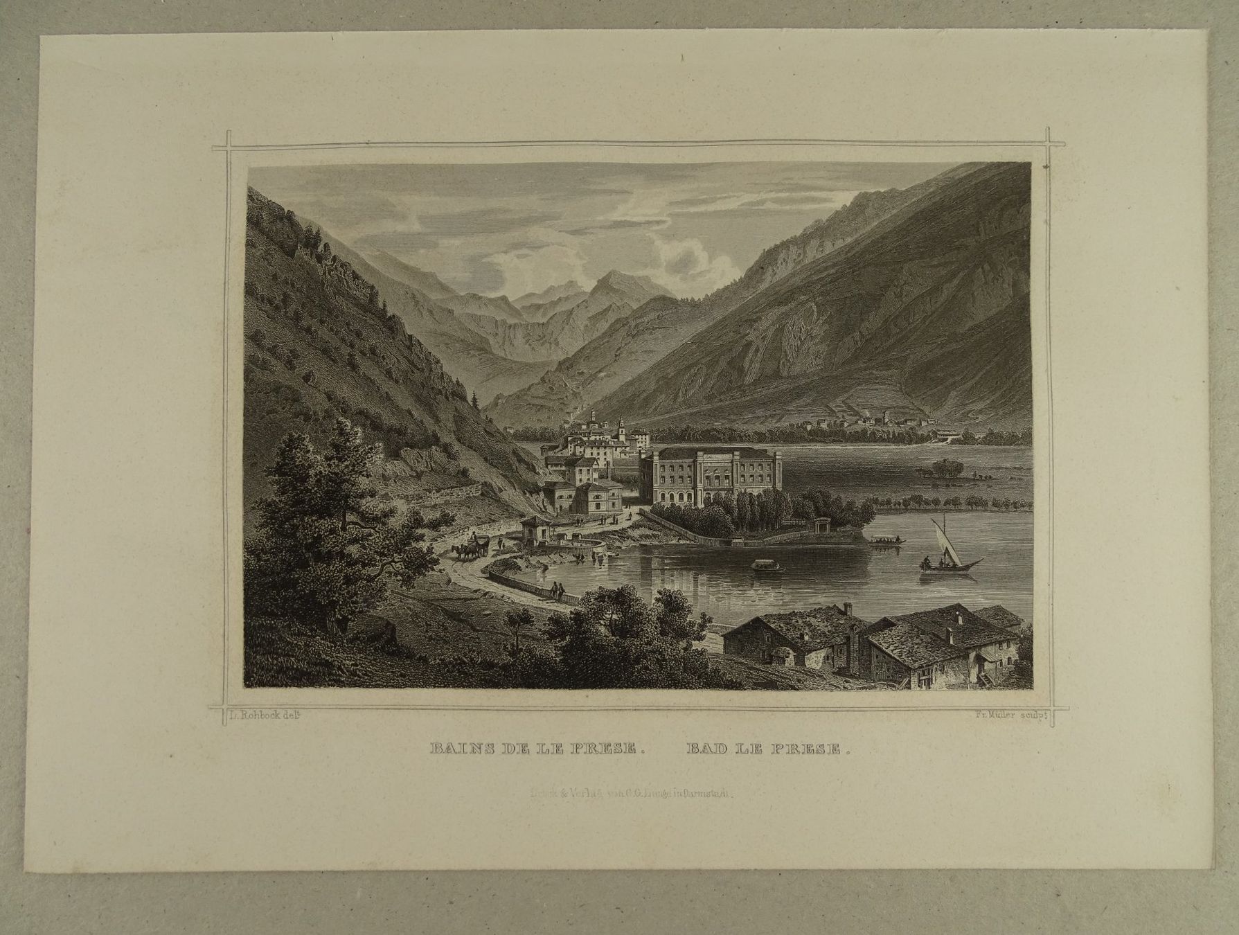 Incisioni: LE PRESE, STAHLSTICH NACH ROHBOCK 1870 – Usato da Grüningen venduto da Kartensammler 1