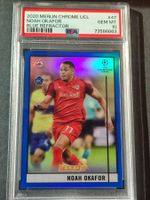 Noah Okafor RC Rookie /75 Blue Refractor PSA 10 Merlin pop3
