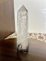 riesige Bergkristallspitze schwarzer Turmalin 30cm, 2.94kg