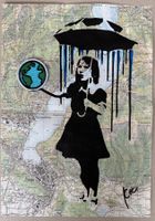 KeC: Banksy Girl “Regen am Comer-See”, signiert, UNIKAT