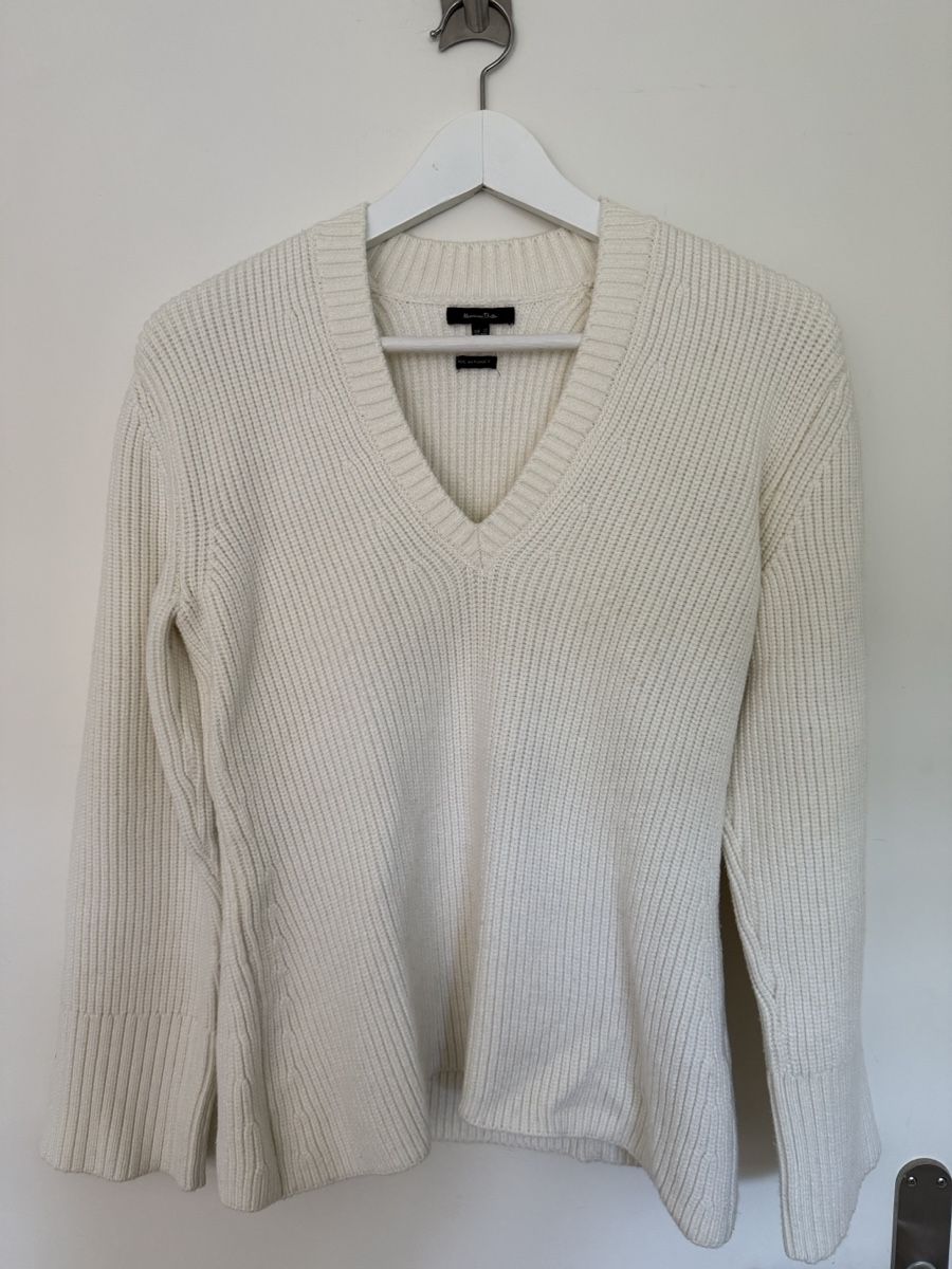 Massimo Dutti Maglioni & Felpe: Massimo Dutti Sweater V-Neck White – Usato da Baden venduto da fri_d2xs