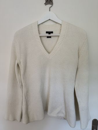 Massimo Dutti Sweater V-Neck White