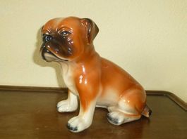 Porzellan Hundefigur Bulldogge Mops