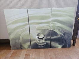 Bild Wassertropfen 3-teilig - Grösse je 31 x 62 cm