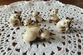 Siamkatzenfiguren aus Porzellan 