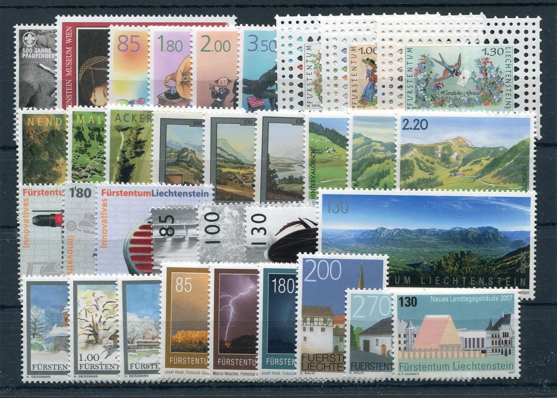 Tutti i francobolli: FL Jahreszusammenstellung 2007 postfr. – Nuovo (secondo la descrizione) da Winterthur venduto da Kyoung