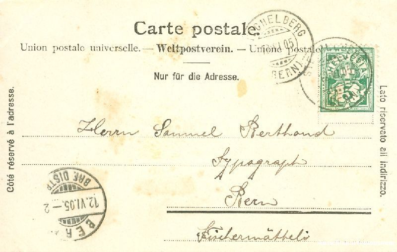 Cartoline postali: Lauterbrunnen - Schmadribach + 1905 – Usato da Emmenbrücke venduto da teestube 1