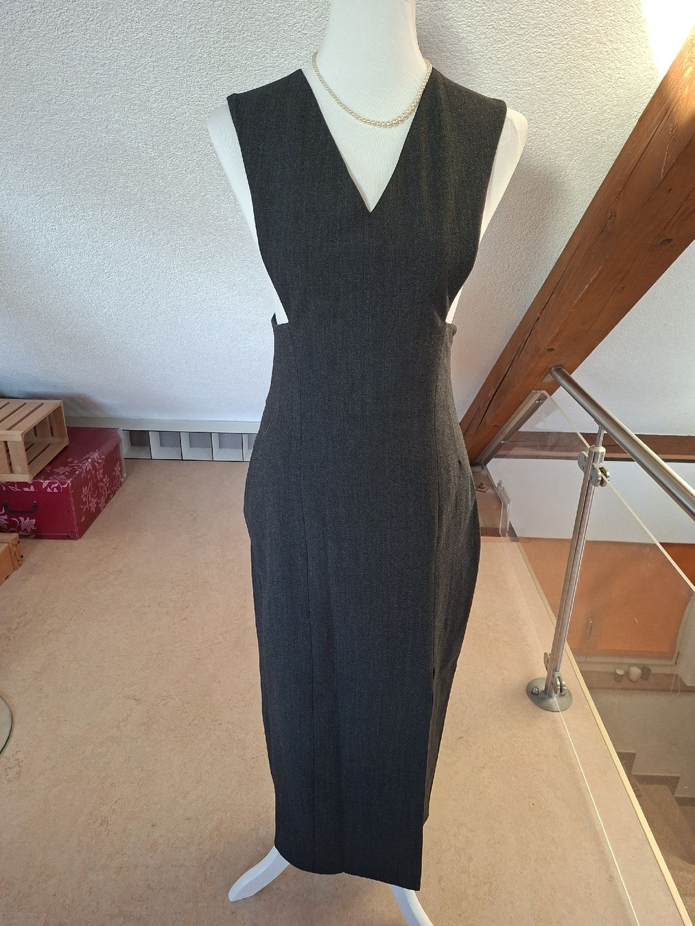 Vestiti: Hirsch Stretch Kleid, Bleistiftrock, Grau, ca. Grösse 36/38 – Usato da Klingnau venduto da vollmond36