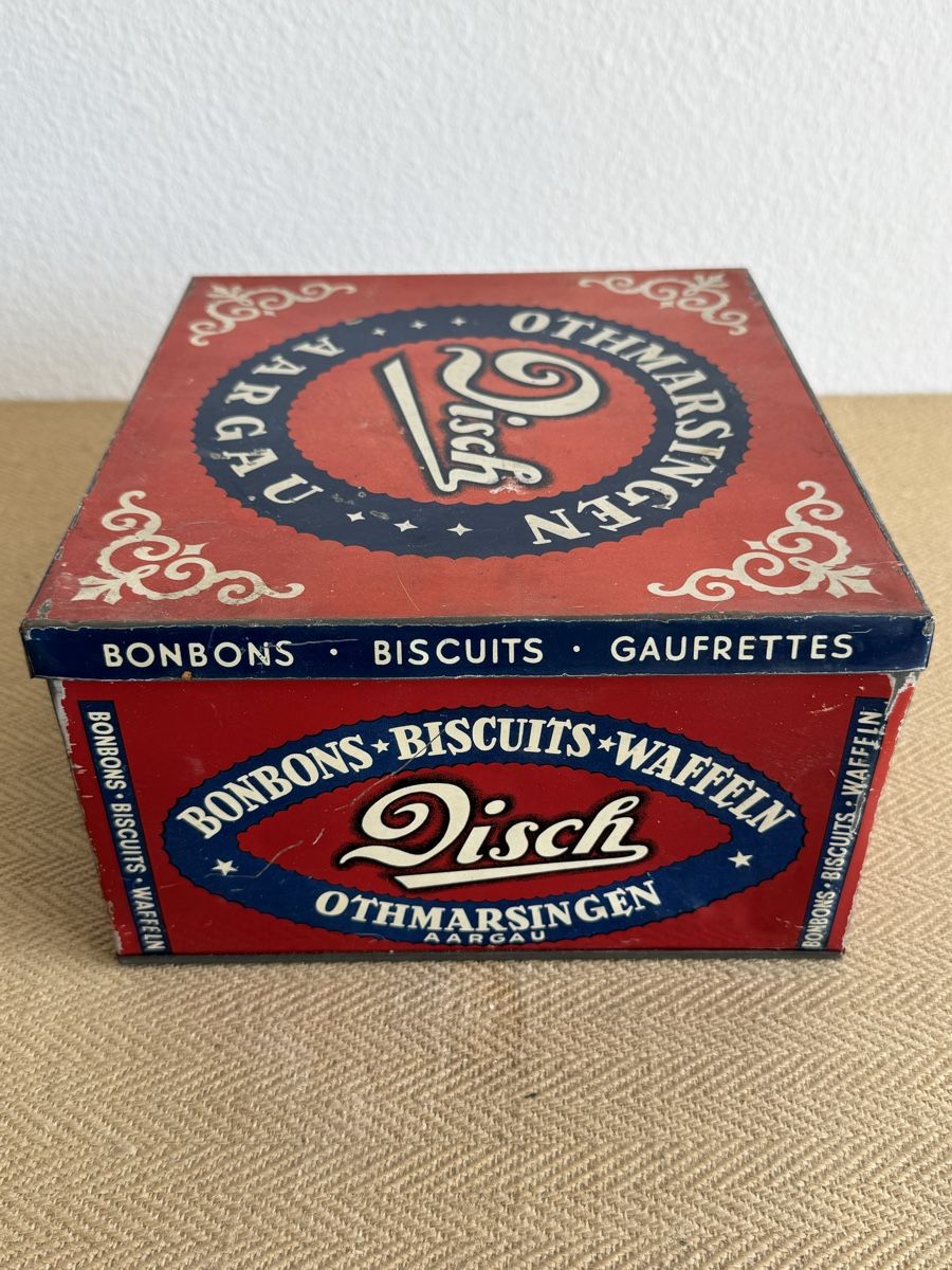 Barattoli: Antike Blechdose Biscuits Bonbons DISCH Othmarsingen   – Usato da Konolfingen venduto da petzipetz 3