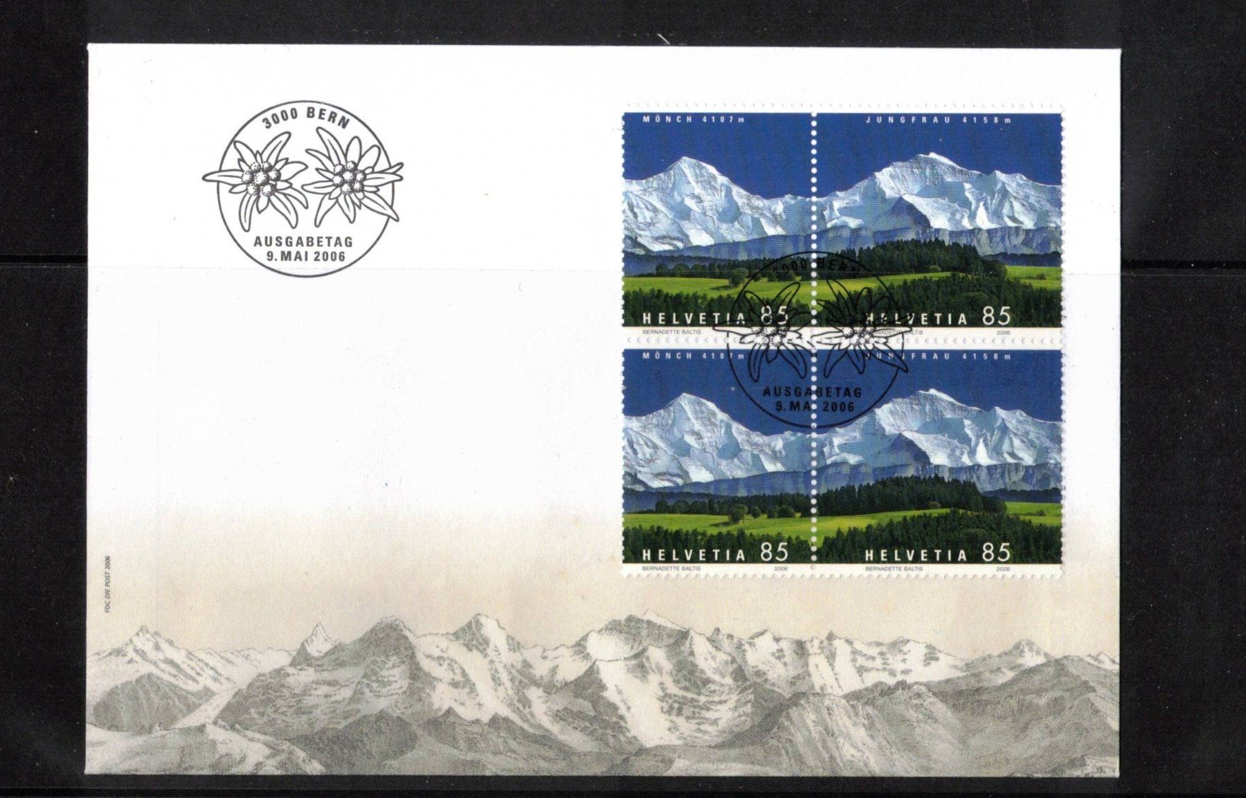 Tutti i francobolli: 2006 2x FDC  Bergpanorama – Usato da Rheinau venduto da loxis 1