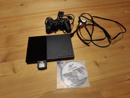 Sony PlayStation 2 Slim Konsole schwarz mit Zubehör