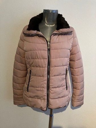 Doudoune femme rose col fourrure hiver taille S Chicorée