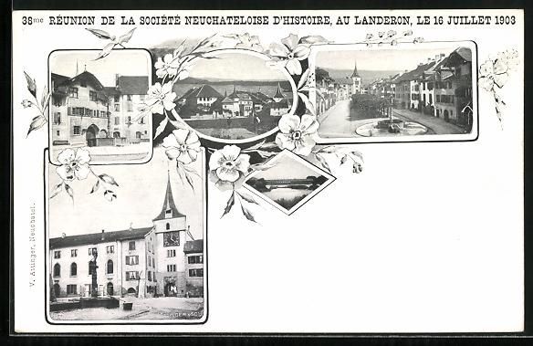 Cartoline postali: Landeron, 38. Réunion de la Société N – Usato da Berlin venduto da bartko-reher
