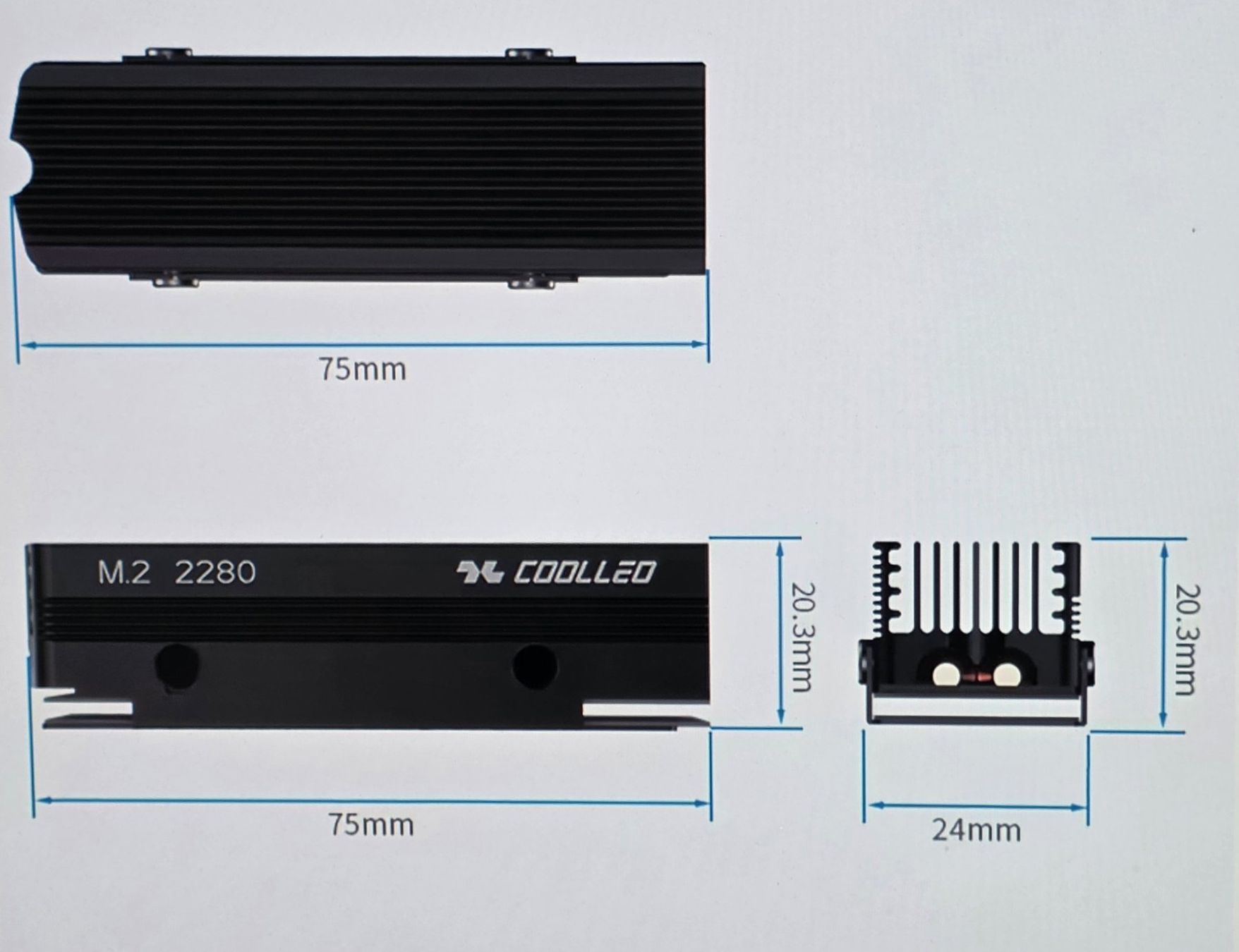 Componenti elettronici: Kühlkörper M.2 2280 SSD / COOLLEO CL-SSD V3 – Nuovo e nell'imballaggio originale da Mels venduto da Zeppelin08 2