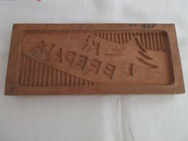 Holzmodel, mit Aufschrift, antik