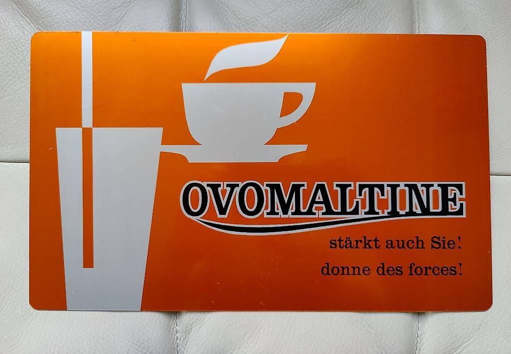 Ovomaltine Insegne: OVOMALTINE Schild / Aluminium glanz – Usato da Lachen SZ venduto da PizBuin35