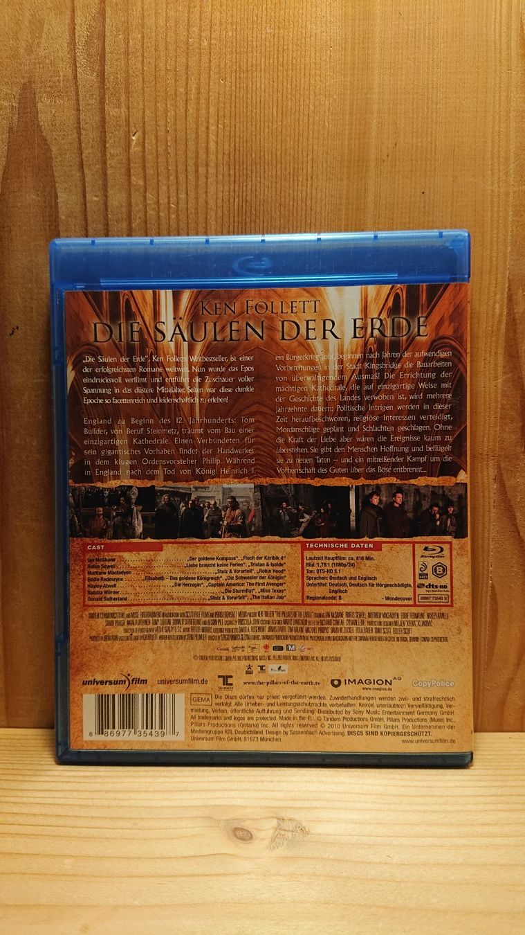 Alle DVDs: DIE SÄULEN DER ERDE Blu-Ray Ken Follett – Gebraucht aus Wilderswil von Exebub 1