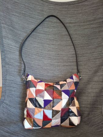 Schicke Leder Patchwork Umhängetasche Handarbeit