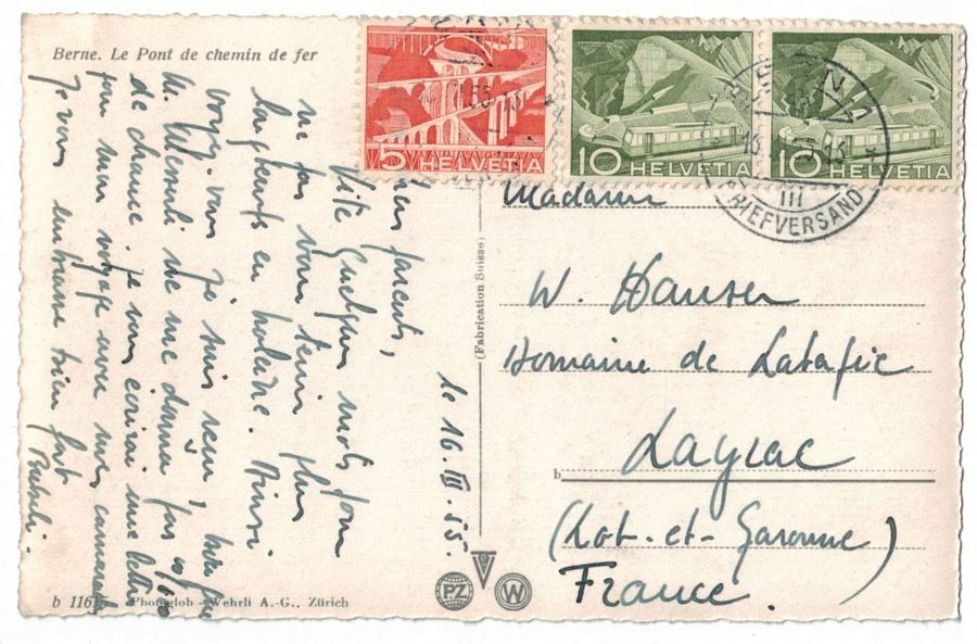 Cartoline postali: Bern, Eisenbahnbrücke, gelaufen 1955 – Usato da Frauenfeld venduto da POML 1