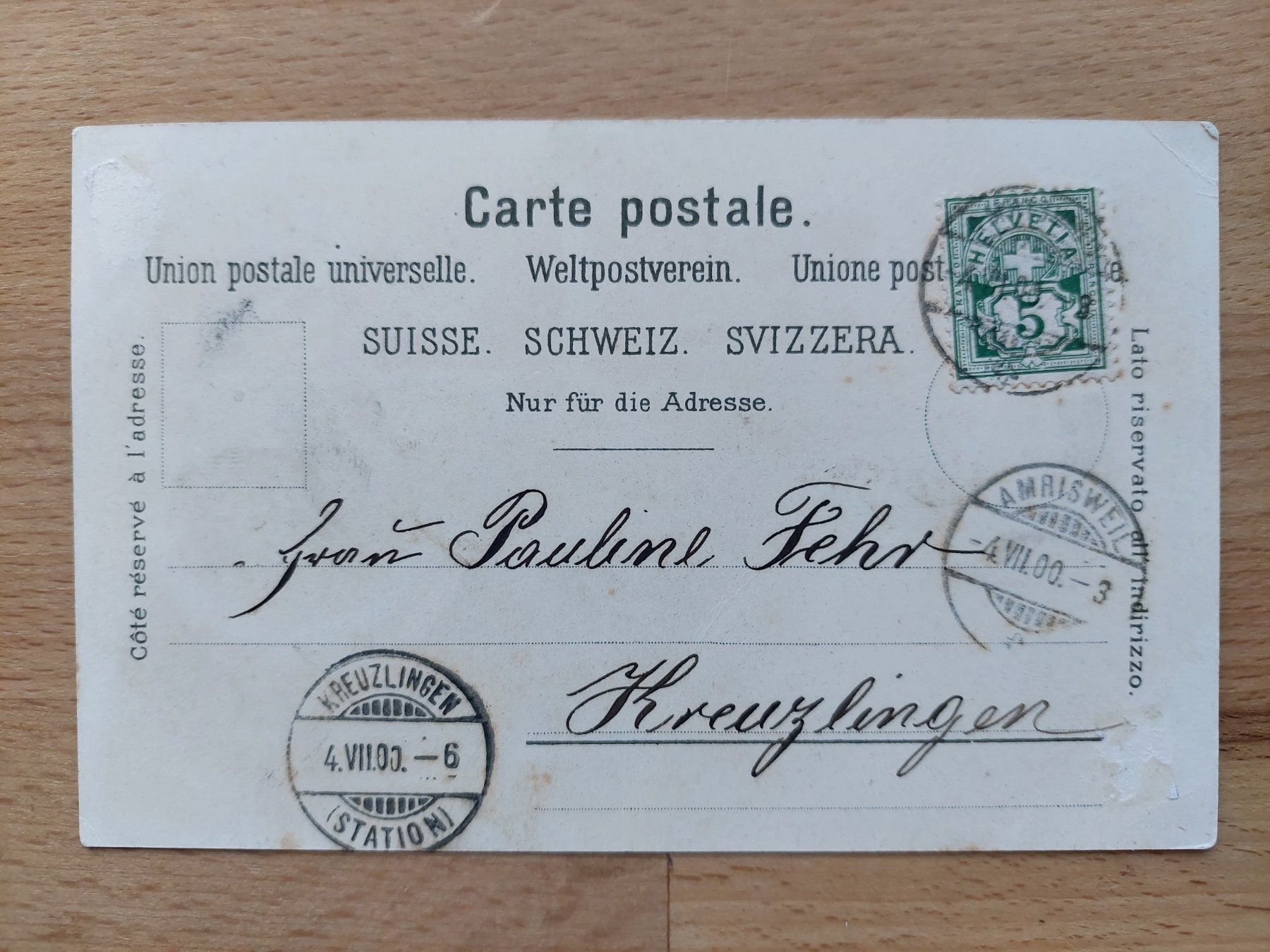 Cartoline postali: AK Lithographie Hatswil 4-bildrig – Usato da Obfelden venduto da Foto_Bild_Kunst_Buch 1