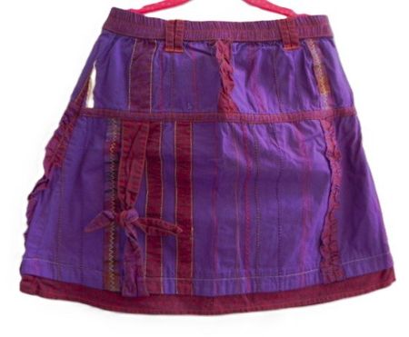 Gr. 134 140 CLAYEUX Blickfang Rock violett orange L35.5cm