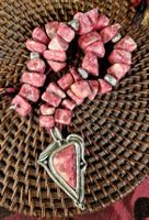 Collier Thulit & Silber. Handmade inkl. Thulit schleifen