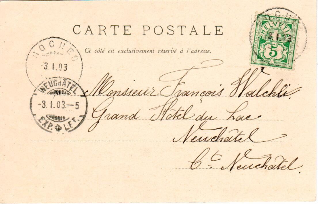 Cartes postales: Roches 1903 – D'occasion à Wolhusen par Curver9 1