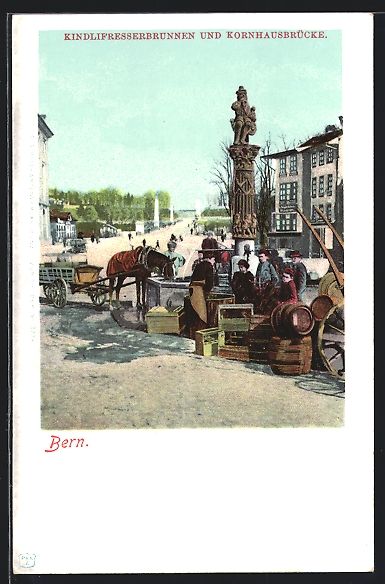 Cartoline postali: Bern, Kindlifresserbrunnen und Kornhausb – Usato da Berlin venduto da bartko-reher