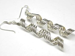 Ohrringe Ohrhänger Spirale Silber 925 im Vintage Stil
