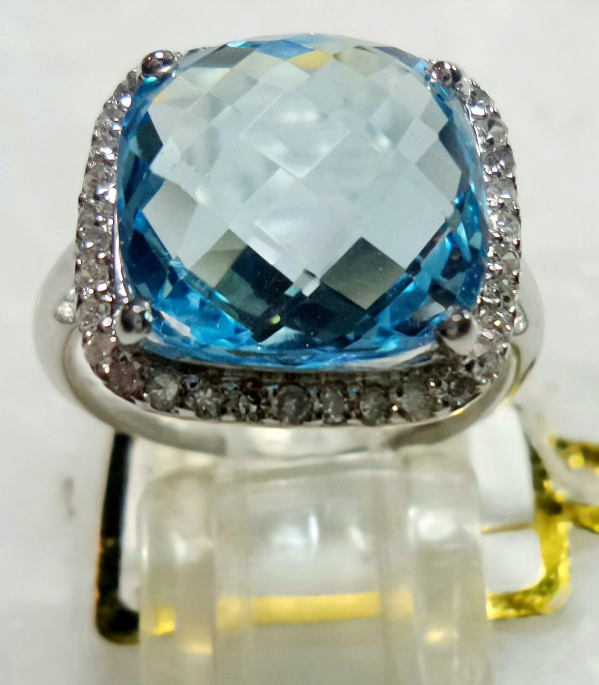 Anelli: Diamanten und Blau Topas Ring – Nuovo (secondo la descrizione) da Zürich venduto da Benedikt21 3