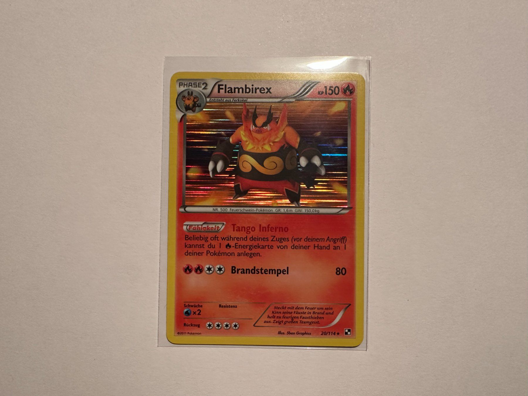 Pokémon Sammelbilder & Trading cards: Flambirex holo Schwarz & Weiss Base DE – Gebraucht aus Hagendorn von Pokecollectorch