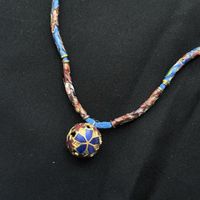 Vintage Murano Blume Goldene Medaillon Halskette