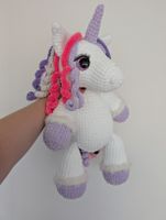 Amigurumi Einhorn weiss pink ca. 50cm