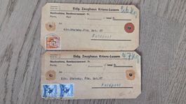 Paketanhänger 2x Feldpost Aufdruck Kreuz